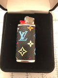 Custom LV Black Multicolore (Small LV) Mini Lighter Case