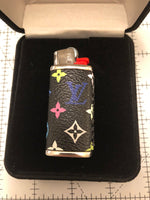 Custom LV Black Multicolore (Small LV) Mini Lighter Case