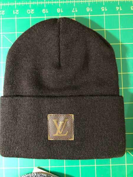 black and grey lv beanie