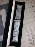 Custom LV Silver Monogram Watch Band