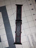 Custom LV Eclipse Monogram Watch Band (Red edges)