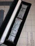 Custom LV Silver Monogram Watch Band