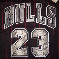 Custom Python M&N Chicago Bulls (Michael Jordan Black Pinstripe 1)