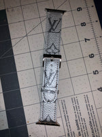 Custom LV Silver Monogram Watch Band