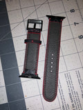 Custom LV Eclipse Monogram Watch Band (Red edges)
